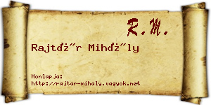 Rajtár Mihály névjegykártya